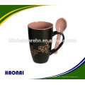 350ml ceramic coffee mug with spoon